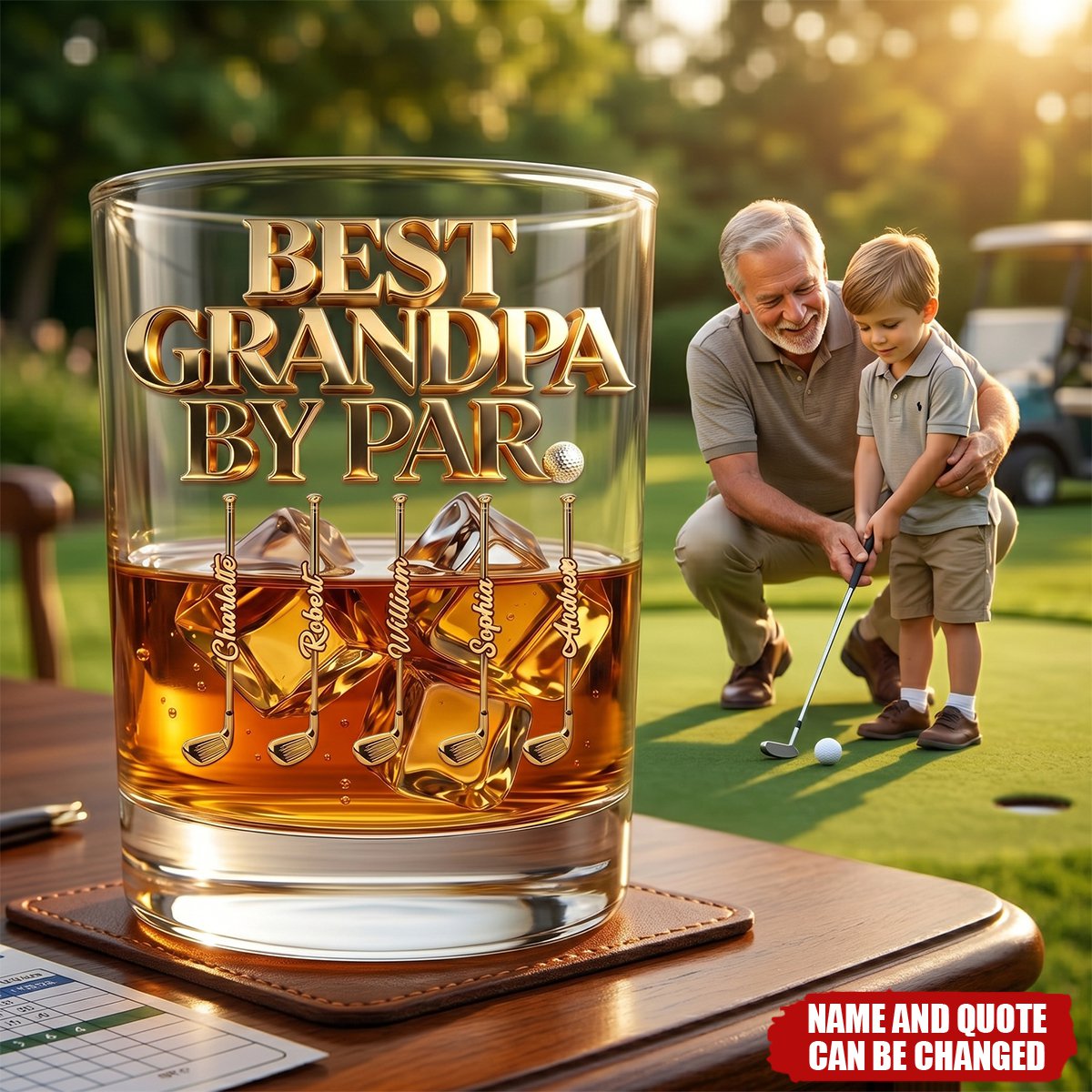 Legendary Golf Dad - Personalized Whiskey Glass,  Father's Day Gift For Dad, Grandpa