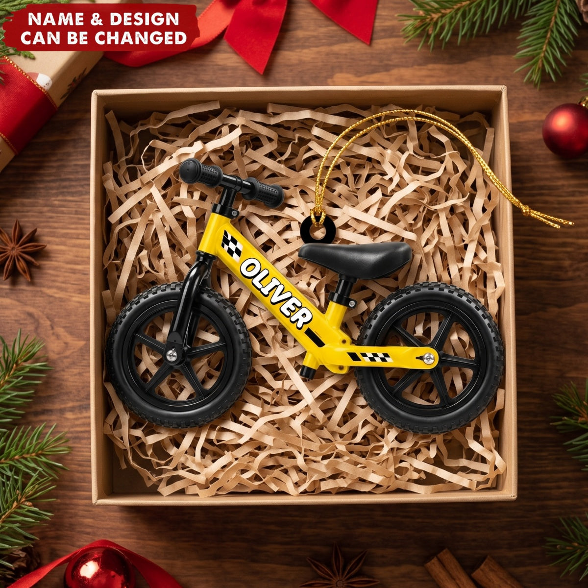 Balance Bike – Personalized Acrylic Custom Shape Ornament, Gift for Kids
