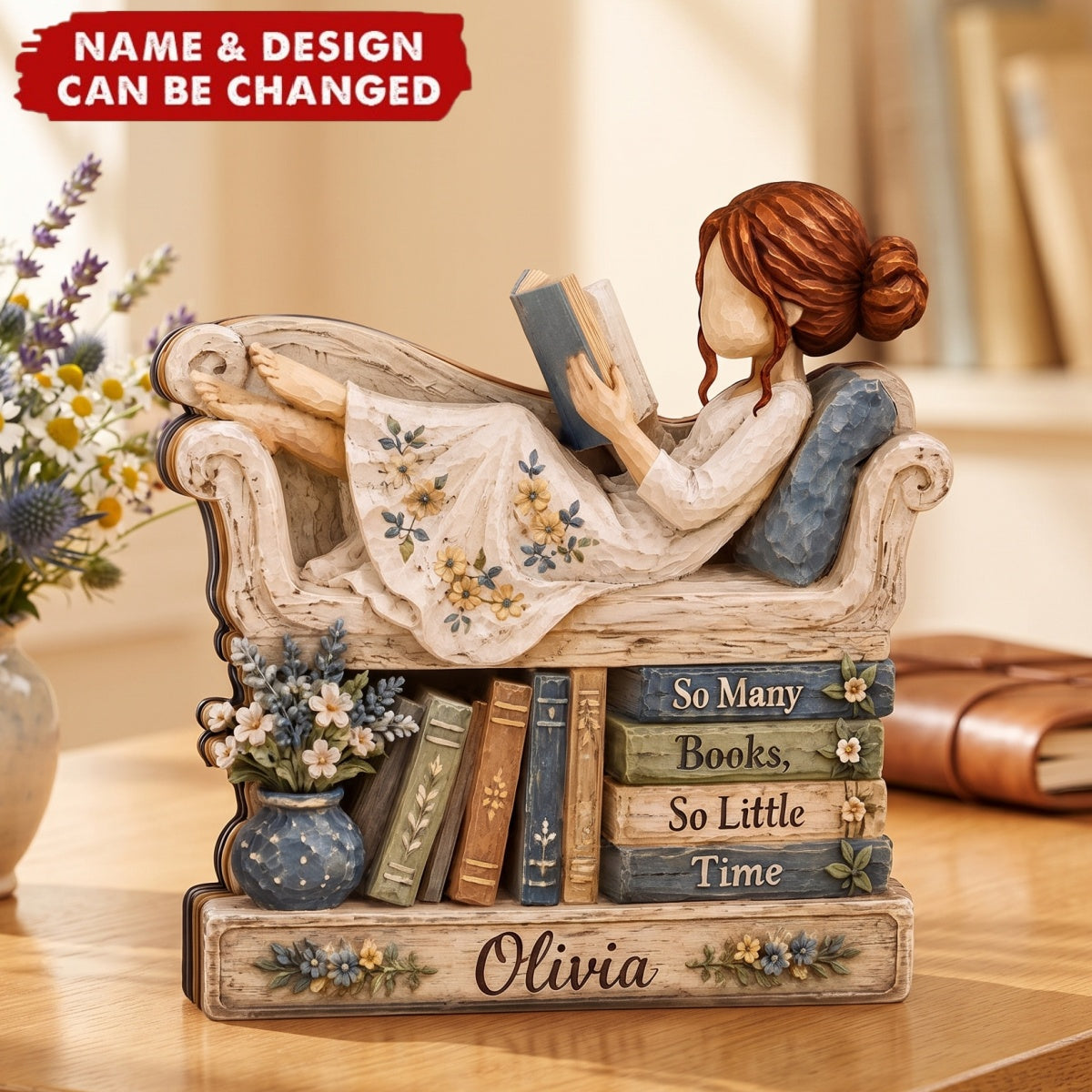So Many Books So Little Time - Personalized Customized 3-layered Wooden Plaque