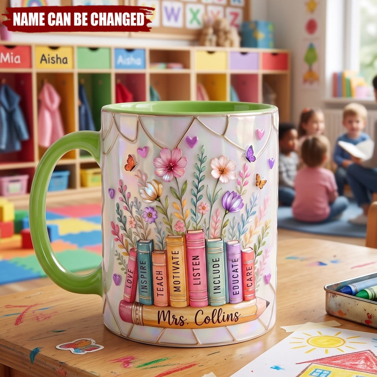Nuturing Teacher Accent Mug - Personalized Custom Coffee Mug, Gift For Teacher