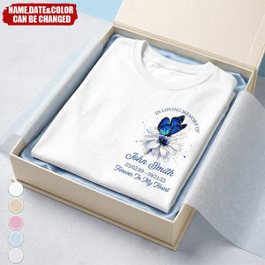 Memorial Butterfly Forever In My Heart - Personalized Shirt - Remembrance Gift