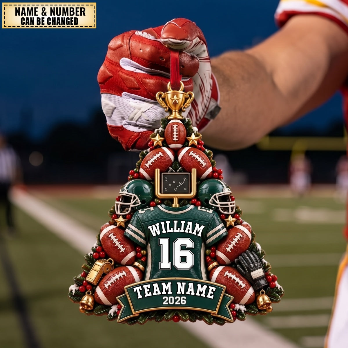 Football Player – Personalized Acrylic Custom Shape Ornament