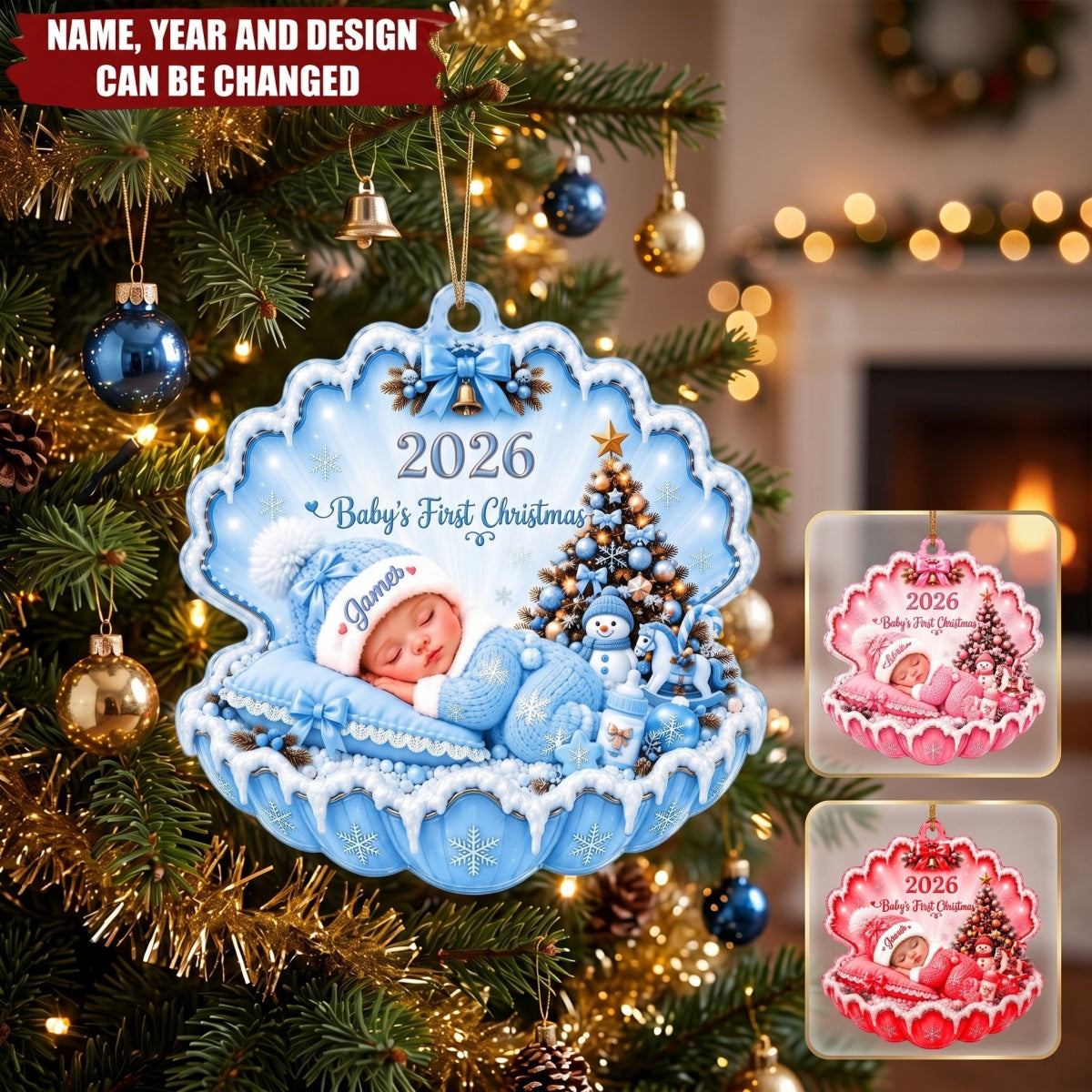 Baby’s First Christmas – Personalized Acrylic Custom Shape Ornament, Gift For Newborn