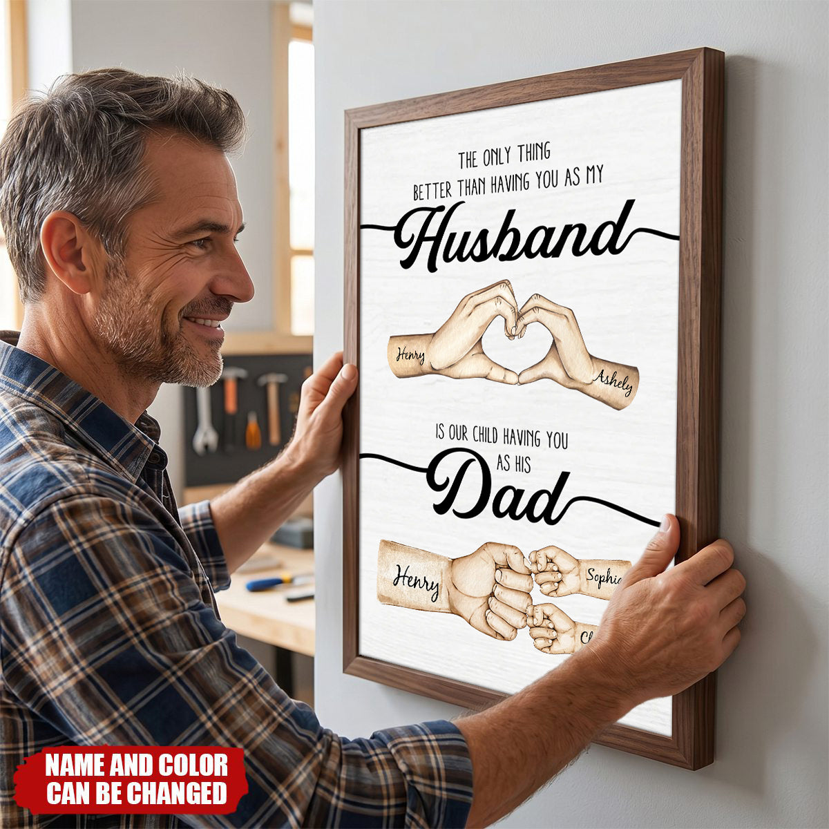 The Only Thing Better Husband Dad Hands - Personalized Poster - Gift For Dad