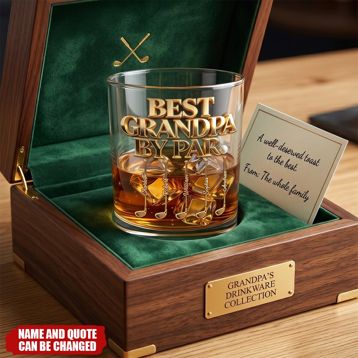 Legendary Golf Dad - Personalized Whiskey Glass,  Father's Day Gift For Dad, Grandpa