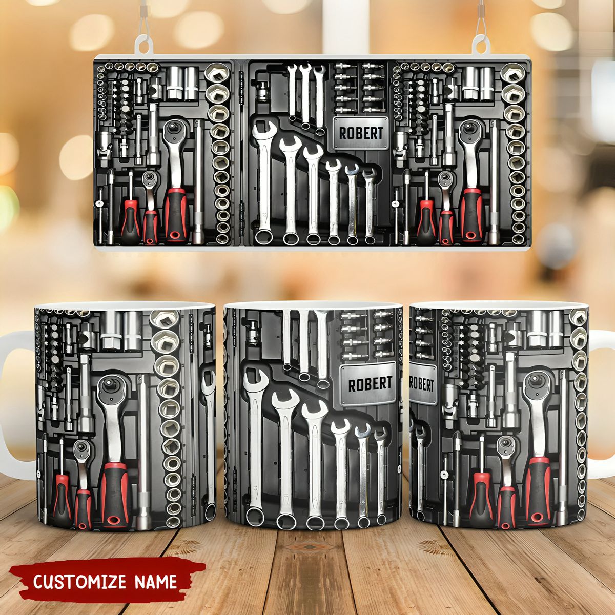 Tool Box Mechanic Personalized Mug, Father's Day, Gifts for Men, Toolkit