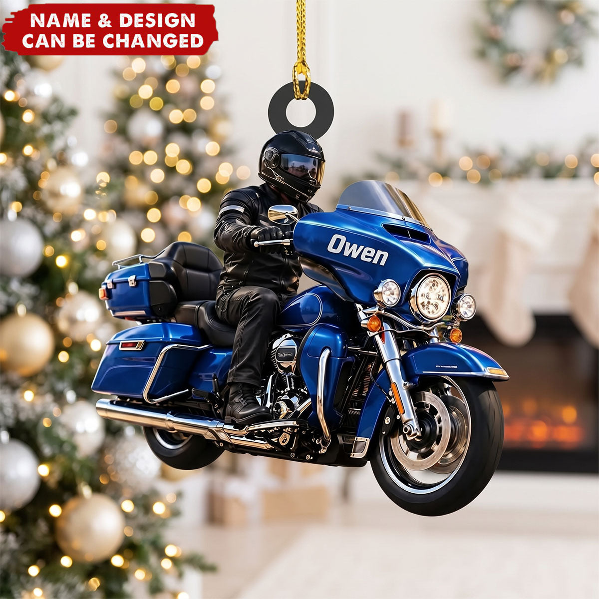 Custom Biker Street Glide Motorcycle Christmas Ornament, Biker Keepsake