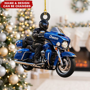 Custom Biker Street Glide Motorcycle Christmas Ornament, Biker Keepsake