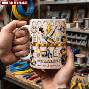 Light Up The World With Your Craft -Personalized Coffee Mug, Gift For Lineman