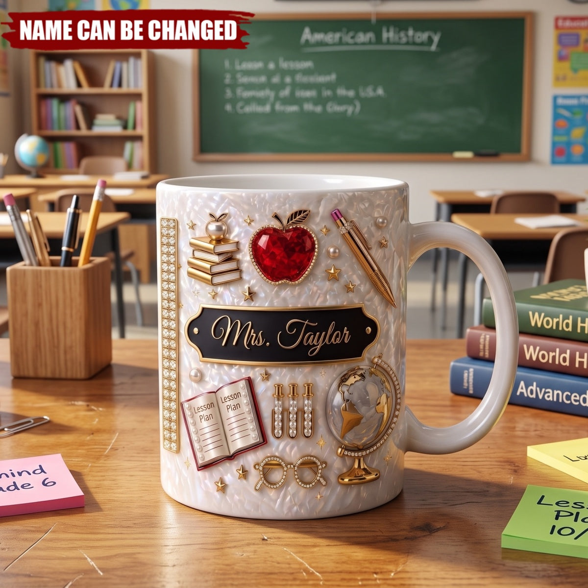 Luxury Teacher Name - Personalized Custom Coffee Mug
