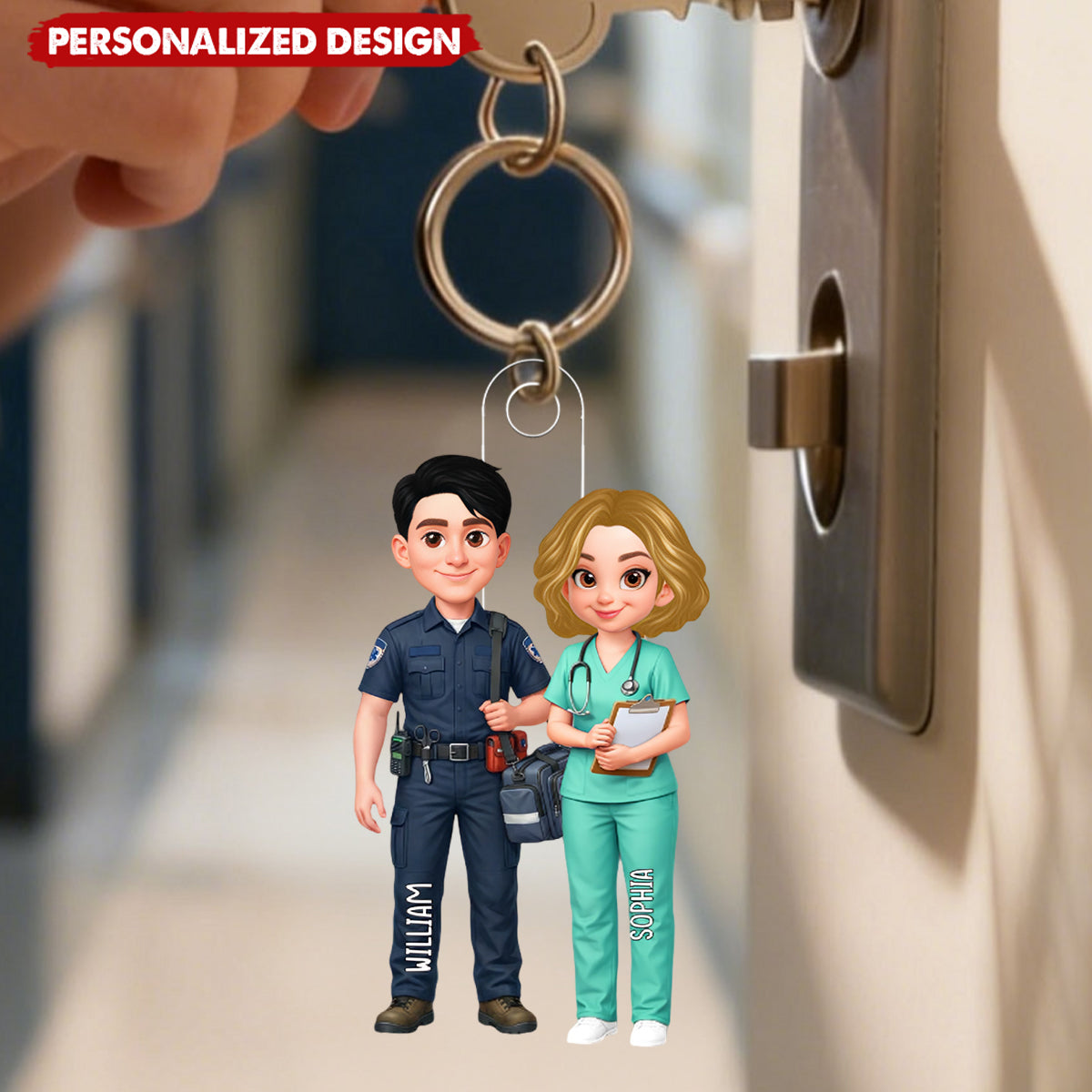 Personalized Acrylic Keychain - My Missing Piece Couple Occupation - Valentine's Day Gift for Him, Gift for Her