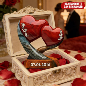 Couple Heart - Personalized Custom Shaped Acrylic Plaque, Gift For Couple