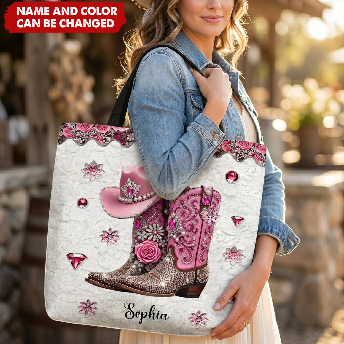 Cowgirl Boots - Personalized Cowgirl Tote Bag
