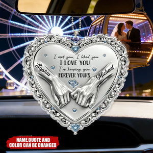 Custom Acrylic Car Ornament - Personalized Anniversary Wedding Gifts For Husband And Wife, Him And Her - You And Me Feels Right