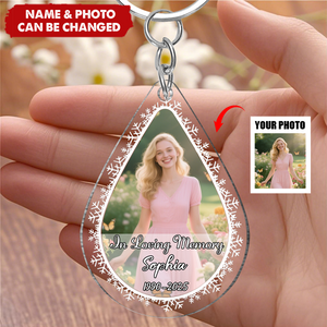Custom Photo In Loving Memory - Personalized Custom Shaped Acrylic Keychain