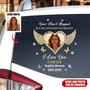 Custom Photo I Love You Forever Memorial Car Sticker