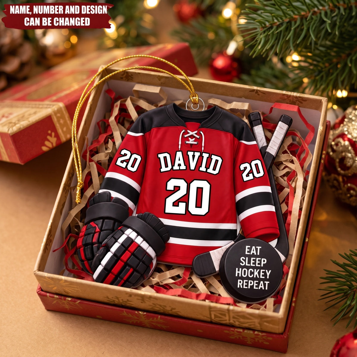 Hockey On – Personalized Acrylic Custom Shape Ornament