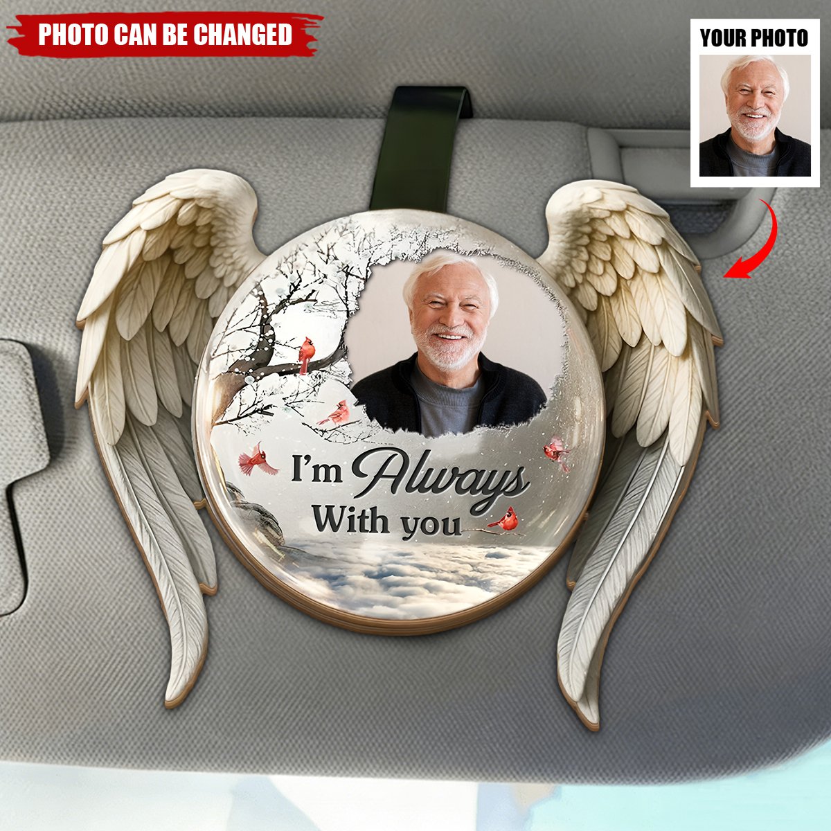 Never Truly Gone - Personalized Custom Car Visor Clip, Gift For Loss Of Mom, Dad