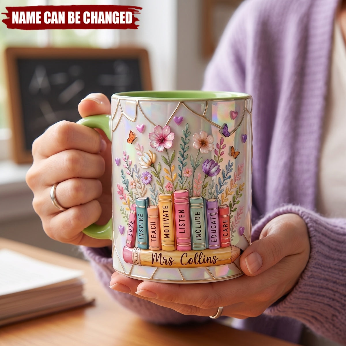 Nuturing Teacher Accent Mug - Personalized Custom Coffee Mug, Gift For Teacher