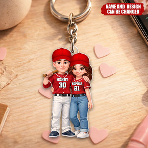Baseball Couple I'll Always Be Your Biggest Fan - Personalized Keychain, Gift for Couple