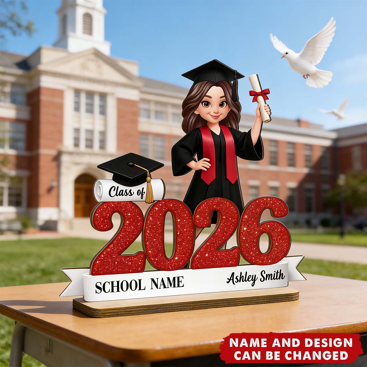 Class Of 2026 3D Effect Senior - Personalized 2-Layered Wooden Plaque