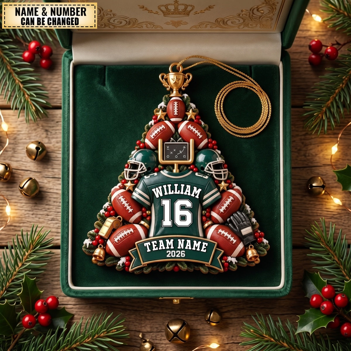 Football Player – Personalized Acrylic Custom Shape Ornament