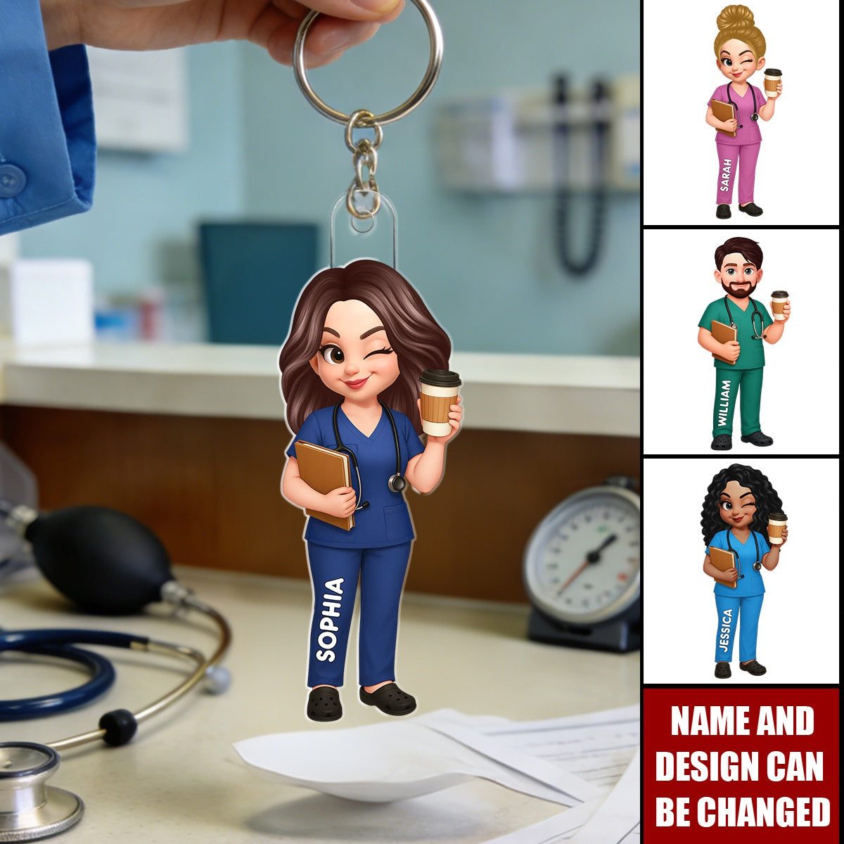 New Nurse - Personalized Keychain, RN Gift, BSN Gift, Nursing Graduation Gift