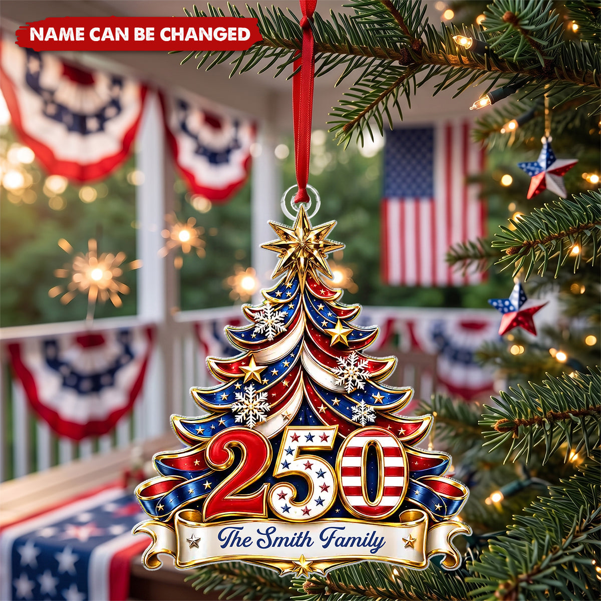 Celebrating Freedom Together - Personalized Acrylic Custom Shape Ornament