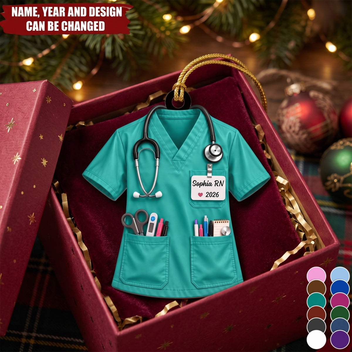 Nurse Scrubs – Personalized Acrylic Custom Shape Ornament