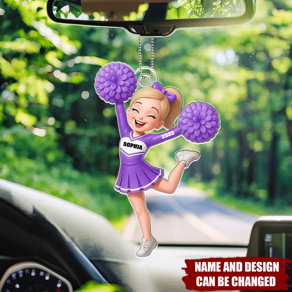 Cheerleader Girl - Personalized Car Hanger, Gift for Daughter, for Granddaughter