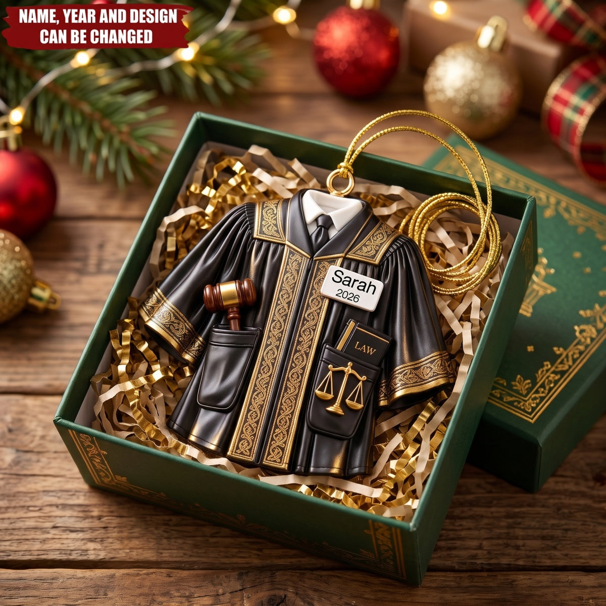 Judge Judicial Robe – Personalized Acrylic Custom Shape Ornament