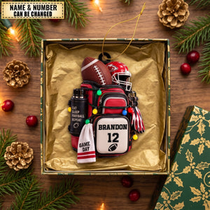 Football Bag – Personalized Acrylic Custom Shape Ornament, Gift for Son Husband
