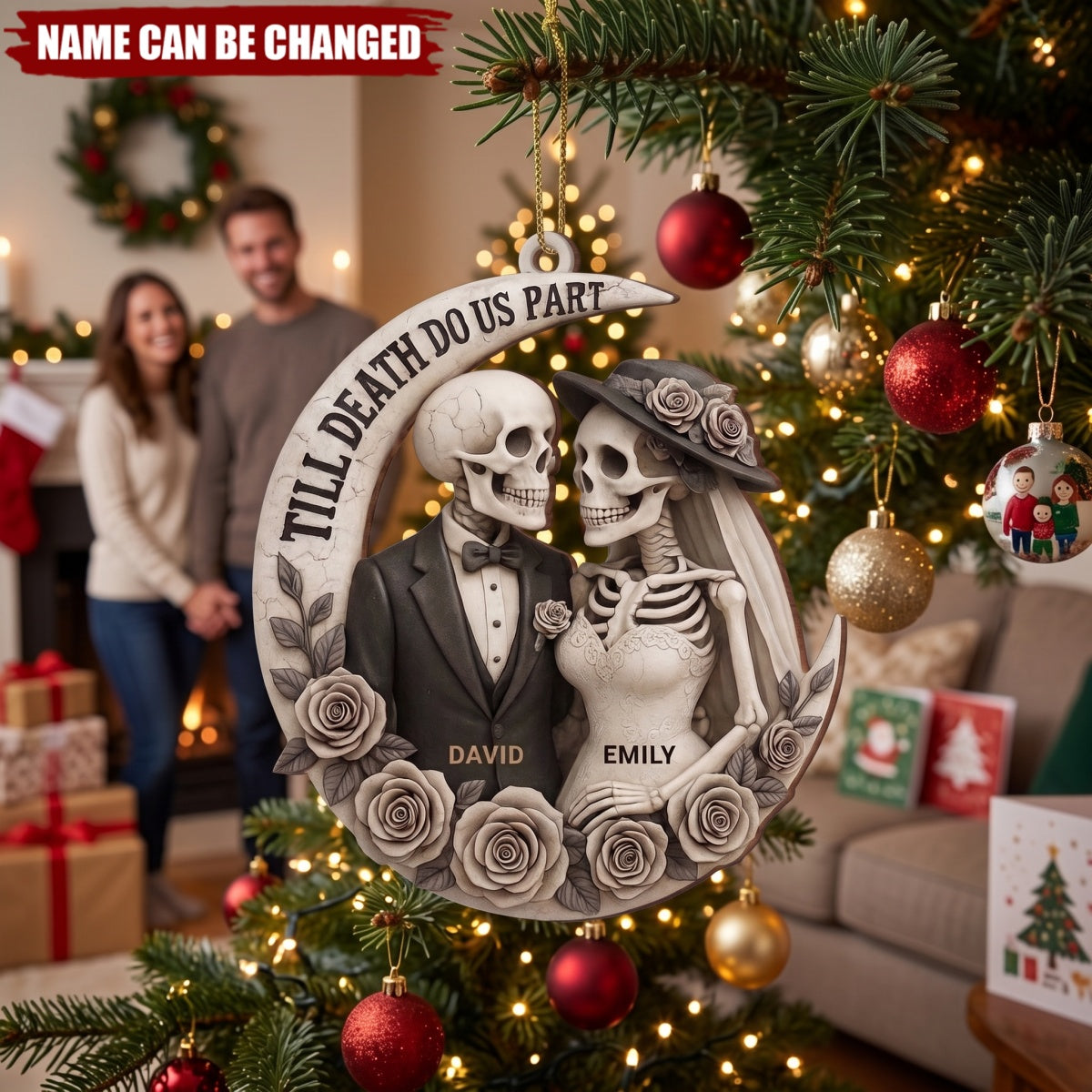 Till Death Do Us Part – Personalized Wooden Custom Shape Ornament