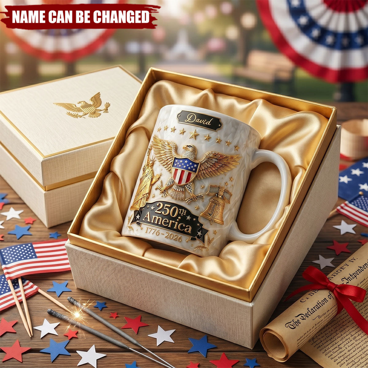 1776-2026 Patriotic Independence Day - Personalized Custom Coffee Mug