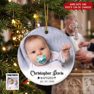Baby Baptism - Personalized Ceramic Ornament