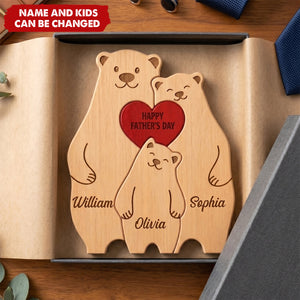 Together Is Our Favorite Place - Personalized Family Wooden Puzzle, Gifts For Dad, Grandpa