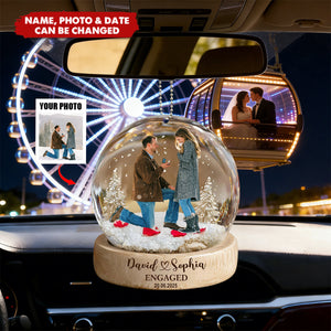 Our First Christmas Engaged Keepsake - Personalized Car Ornament