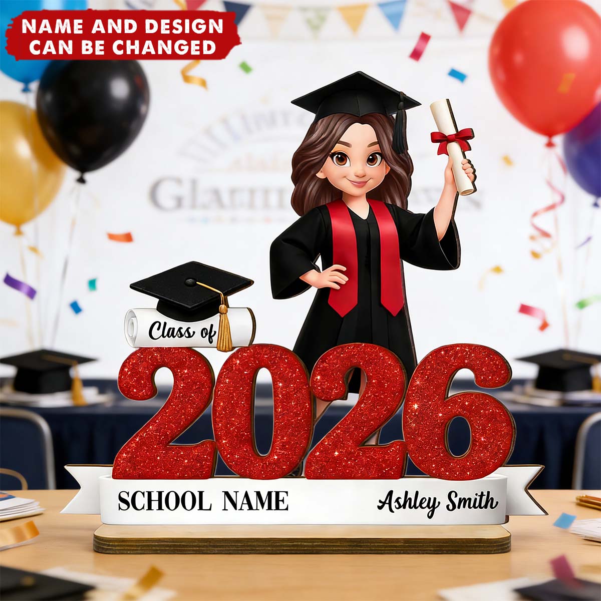Class Of 2026 3D Effect Senior - Personalized 2-Layered Wooden Plaque