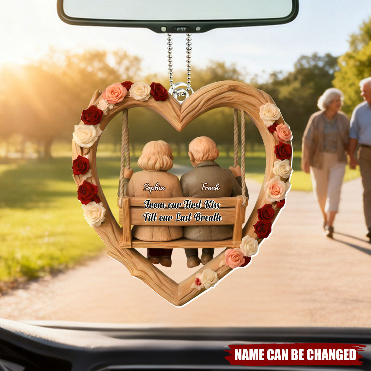 From Our First Kiss Till Our Last Breath, Roses In Heart, Car Hanging Ornament