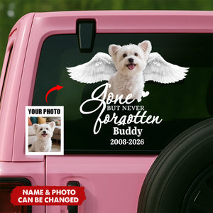 Custom Photo Pet Within Angel Wings Memorial Dog Cat Car Window Decal Sticker