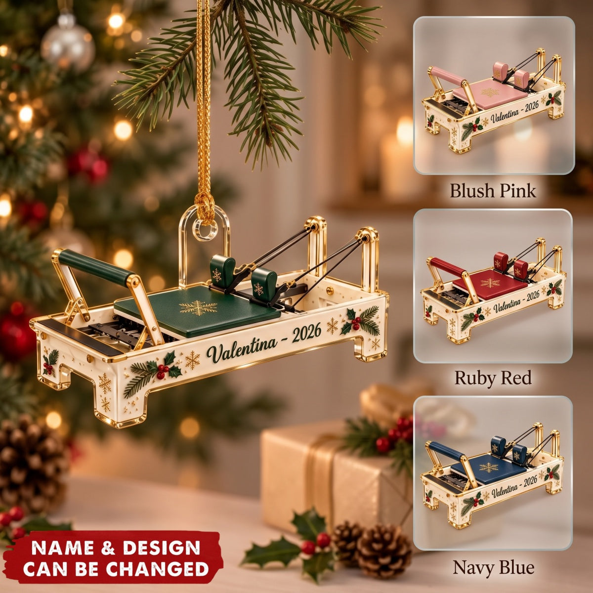 Pilates Reformer – Personalized Acrylic Custom Shape Ornament
