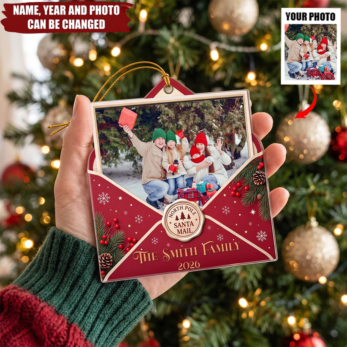 Santa Mail Memories – Personalized Acrylic Custom Shape Ornament