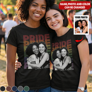 Retro Pride Bootleg Style LGBT+ Couple - Personalized T-Shirt