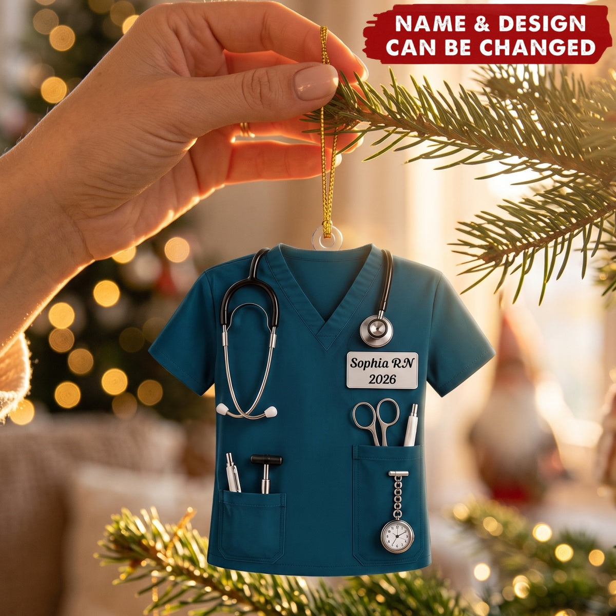Nurse Scrubs – Personalized Acrylic Keychain