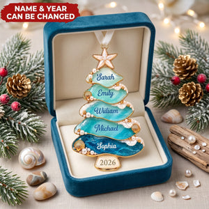 Sea Glass Tree – Personalized Acrylic Custom Shape Ornament, Gift For Ocean Lover