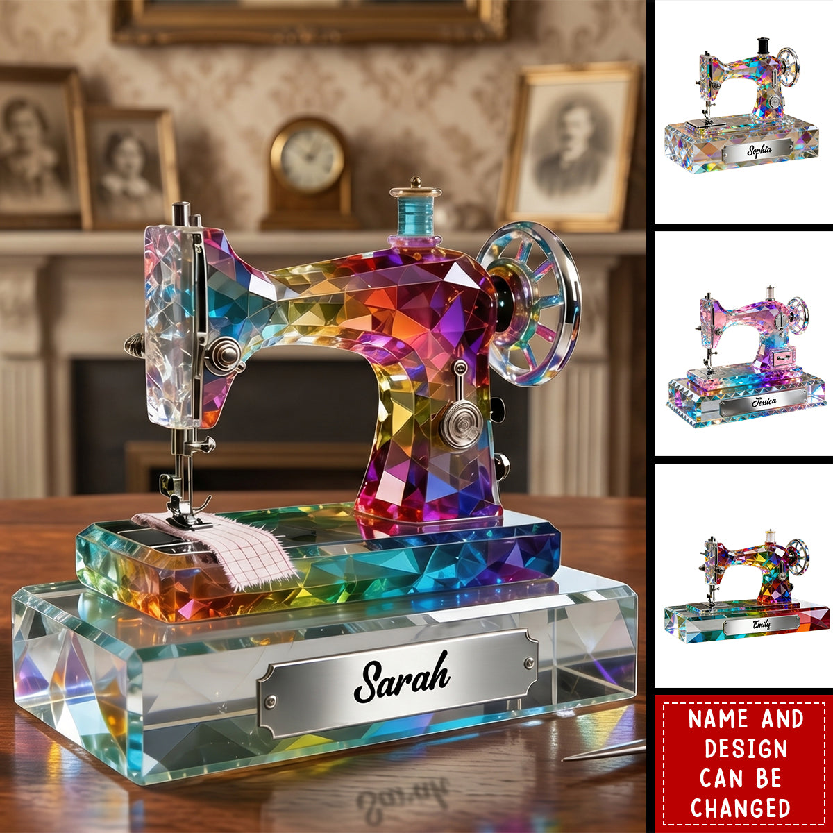 Sewing Machine - Personalized Acrylic Block Plaque