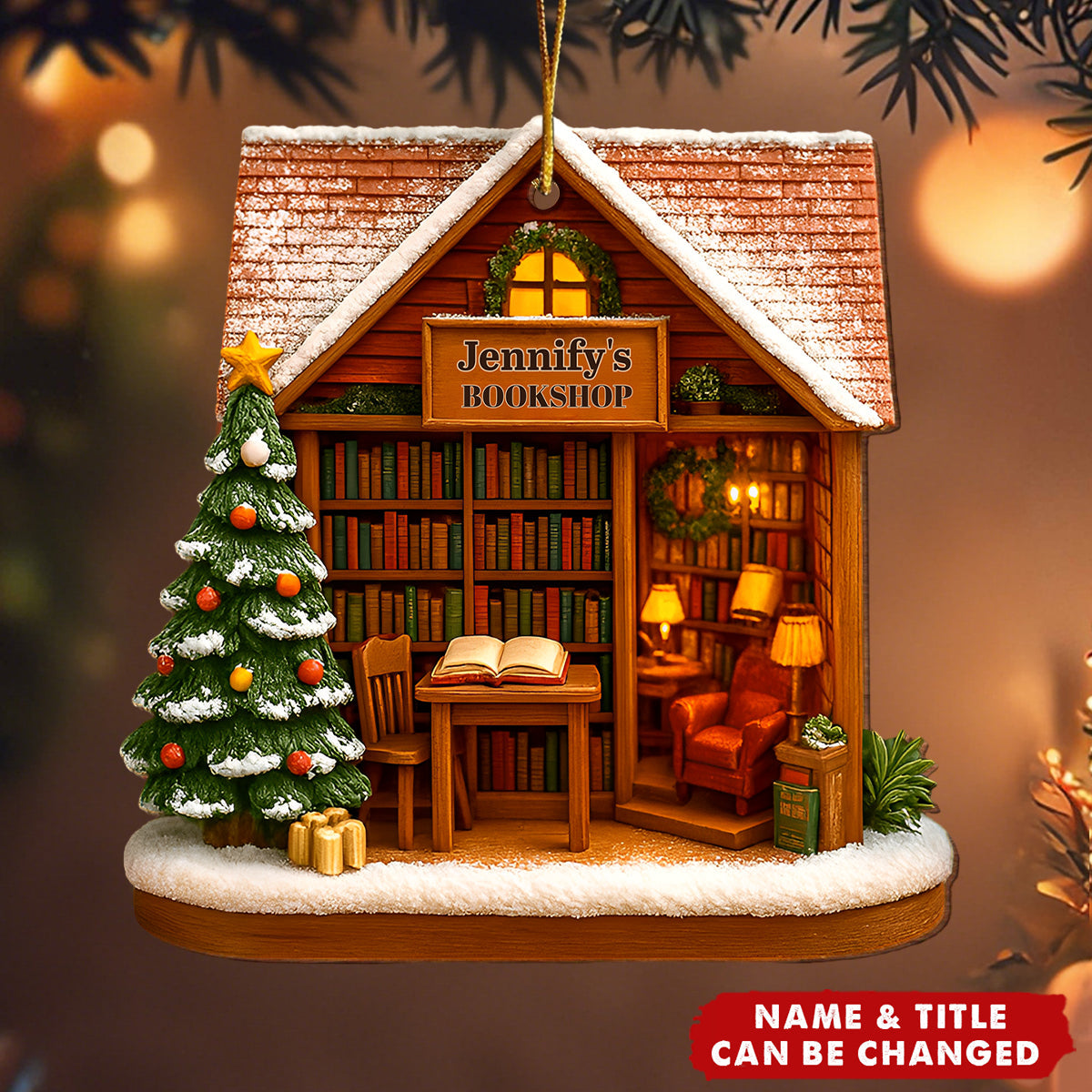 Find The Perfect Story In A Charming Bookshop,Custom Wood Ornament,Gift For Book Lovers