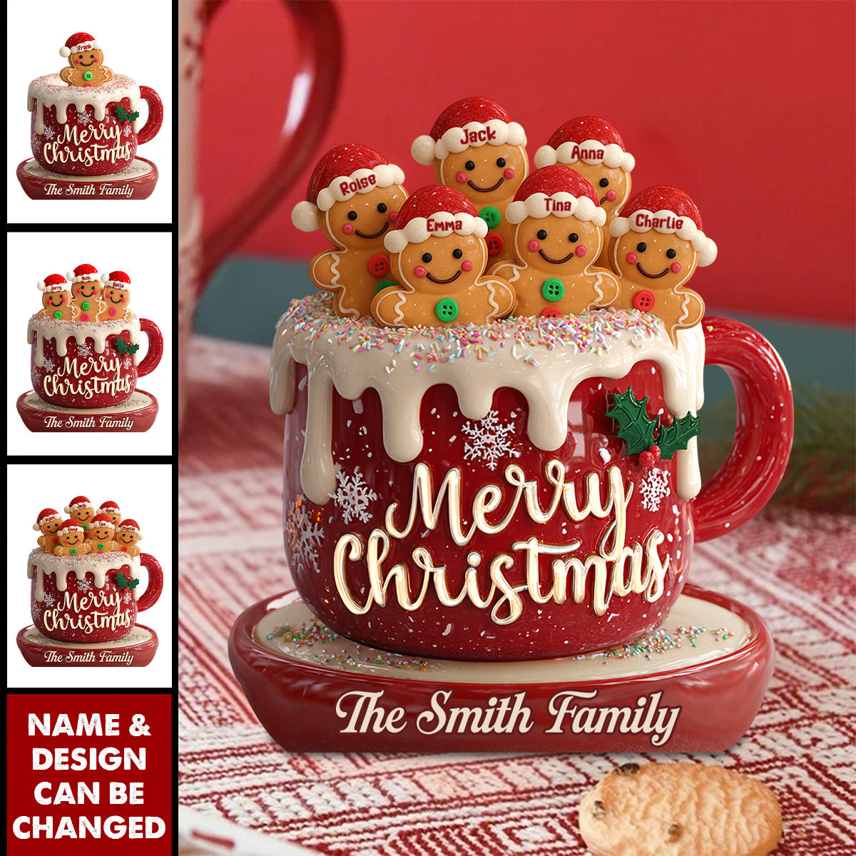 Merry Christmas - Personalized Family Custom Shaped Acrylic Plaque