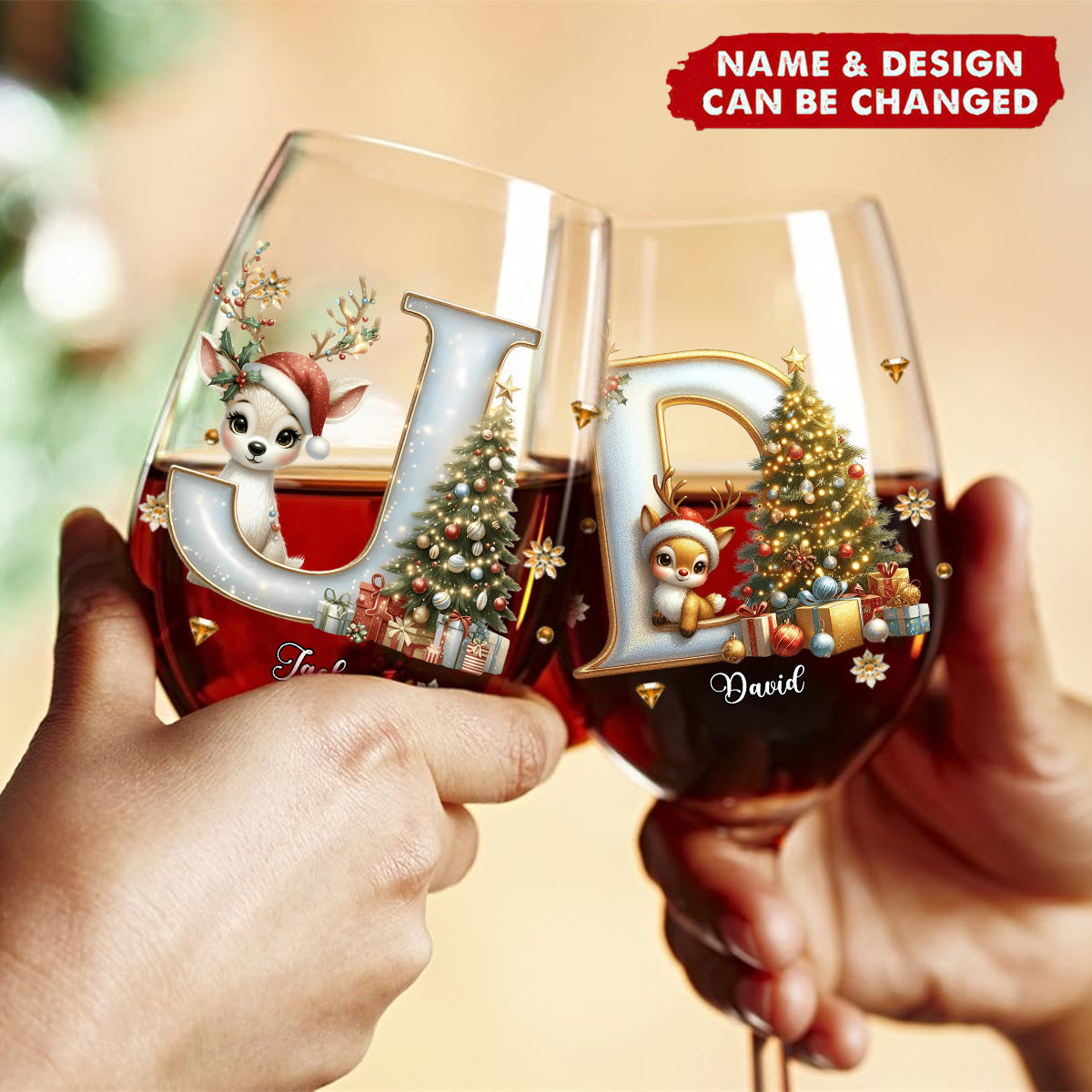 Sparkle Family - Personalized Family Wine Glass With Long Stem