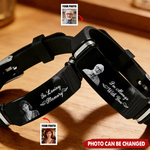 Personalized Memorial Silicone Bracelet - 'I'm Always With You' Photo Keepsake